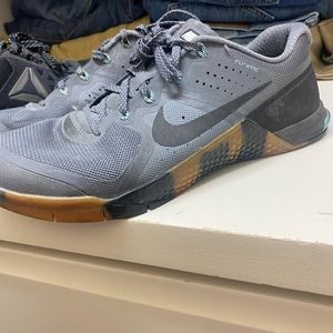 RARE! Nike Metcon 2 gray and black/gum camo CrossFit shoe sz 10